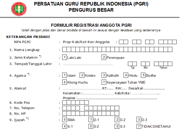 Pendaftaran PGRI Pakpak Bharat - Persatuan Guru Republik Indonesia Cabang Pakpak Bharat